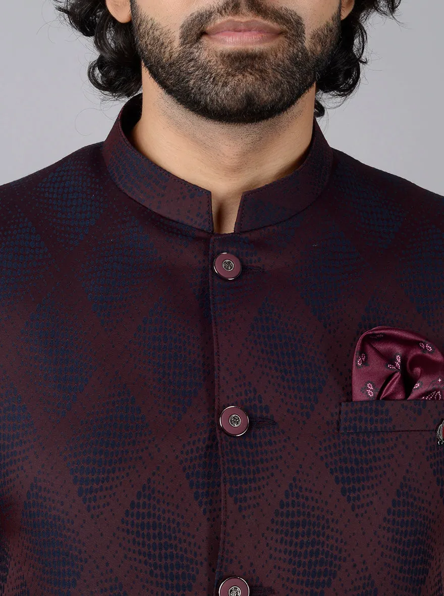Wine Jodhpuri Suit | JadeBlue