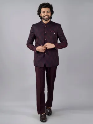 Wine Jodhpuri Suit | JadeBlue