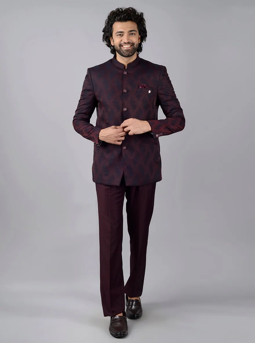 Wine Jodhpuri Suit | JadeBlue