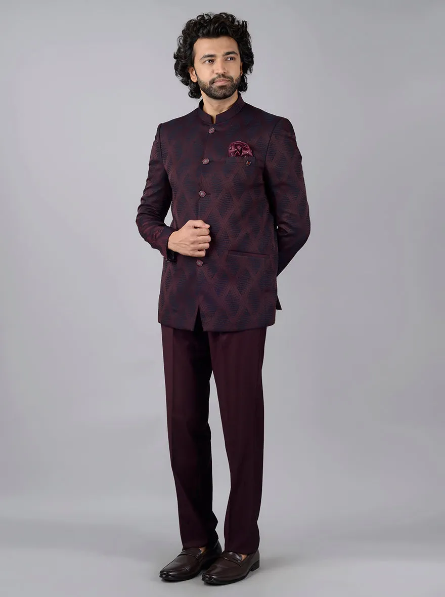 Wine Jodhpuri Suit | JadeBlue