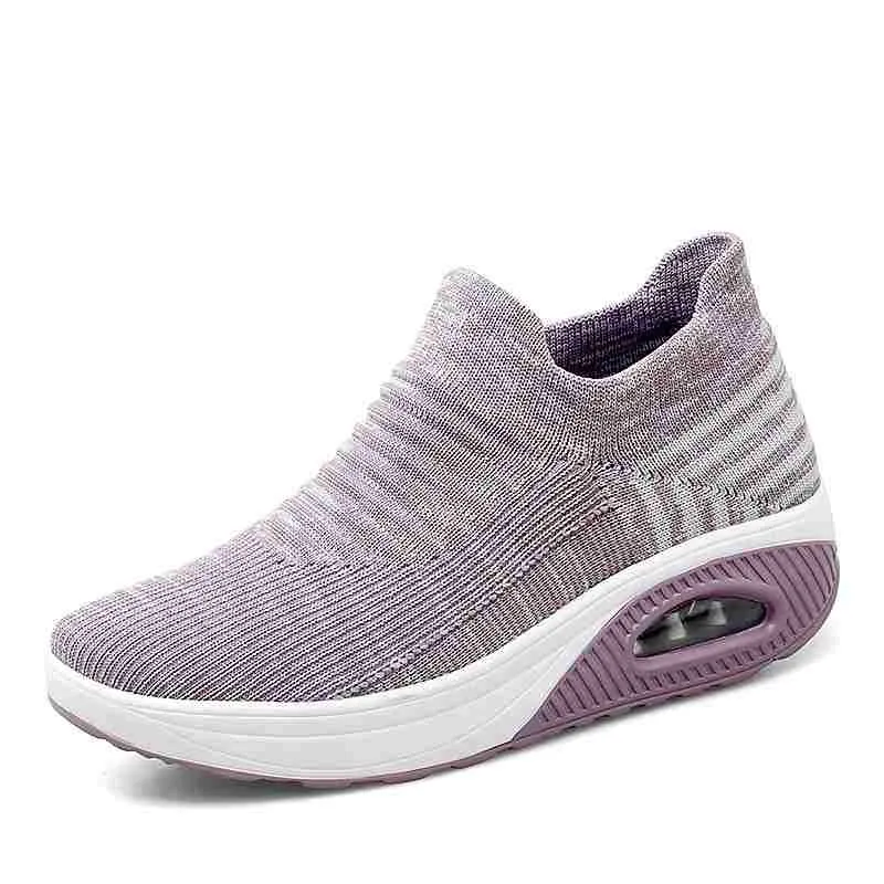Women's comfortable breathable air cushion elastic shoes