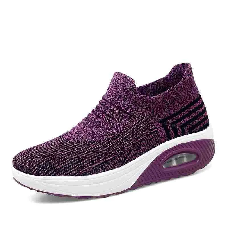 Women's comfortable breathable air cushion elastic shoes
