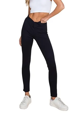 Womens Jeans - Stretch Workout Crossover V Back Leggings for Women Crossover High Waisted Pants