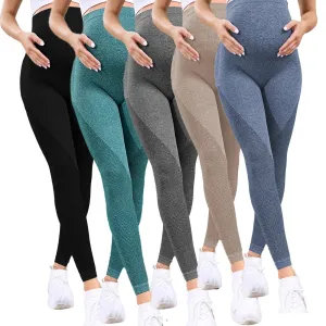 Women's Maternity Over - Belly Full - Length Pregnancy Yoga Pants - Ideal for Workout & Active Wear