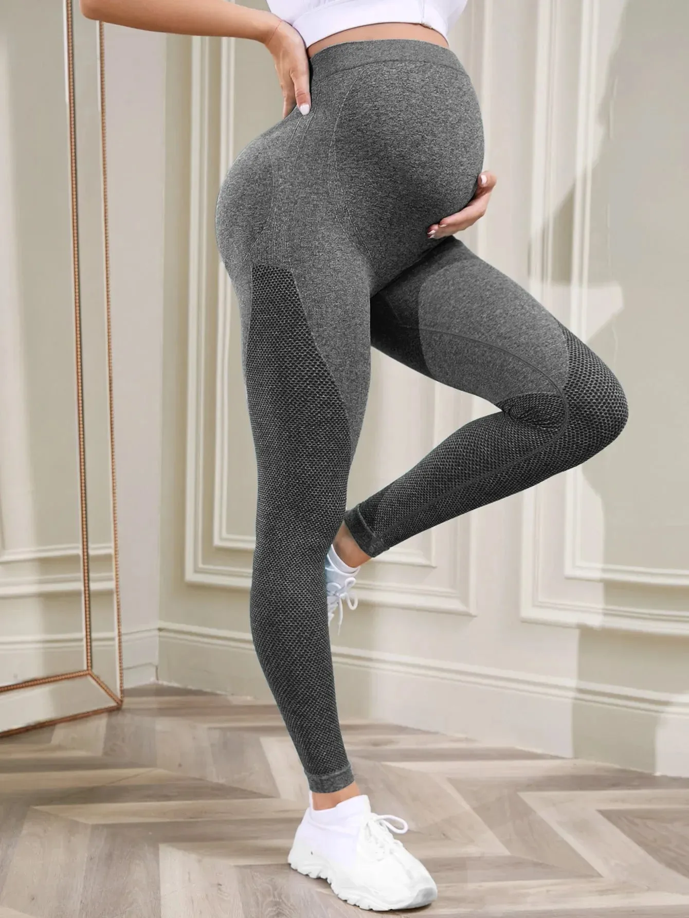 Women's Maternity Over - Belly Full - Length Pregnancy Yoga Pants - Ideal for Workout & Active Wear