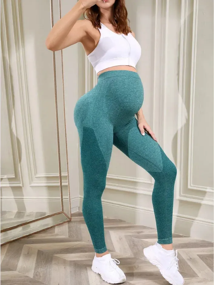 Women's Maternity Over - Belly Full - Length Pregnancy Yoga Pants - Ideal for Workout & Active Wear