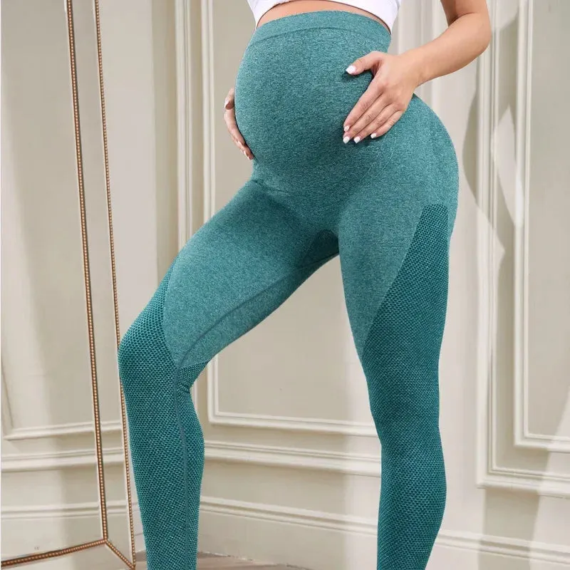 Women's Maternity Over - Belly Full - Length Pregnancy Yoga Pants - Ideal for Workout & Active Wear