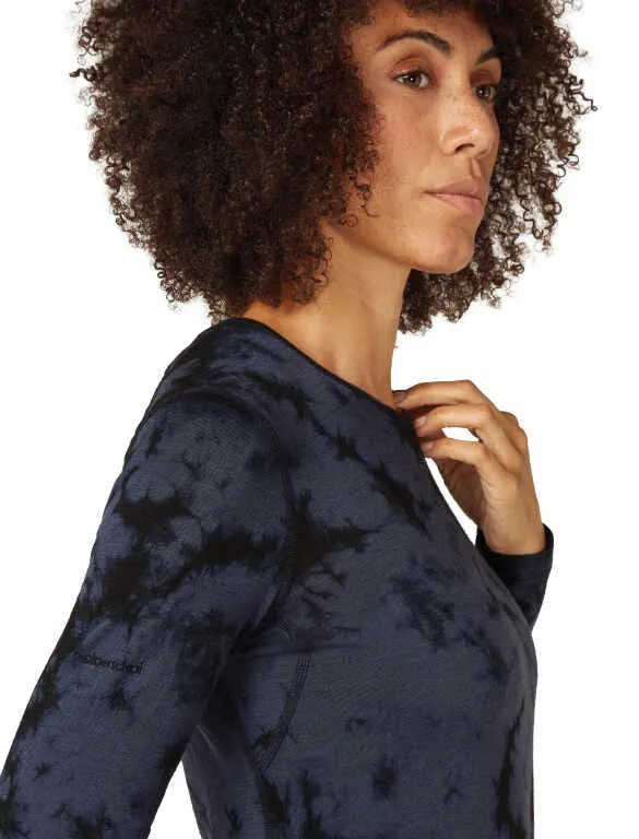 WOMEN'S MERINO 200 OASIS LONG SLEEVE CREWE THERMAL TOP CLOUD DYE -GRAPHITE/BLACK