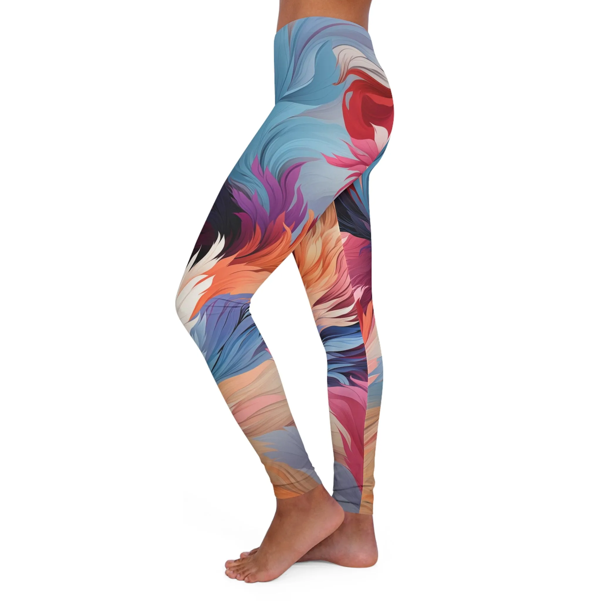 Women's Spandex Leggings - Bard Makarasana Retro Anime Abstract