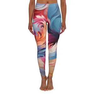 Women's Spandex Leggings - Bard Makarasana Retro Anime Abstract