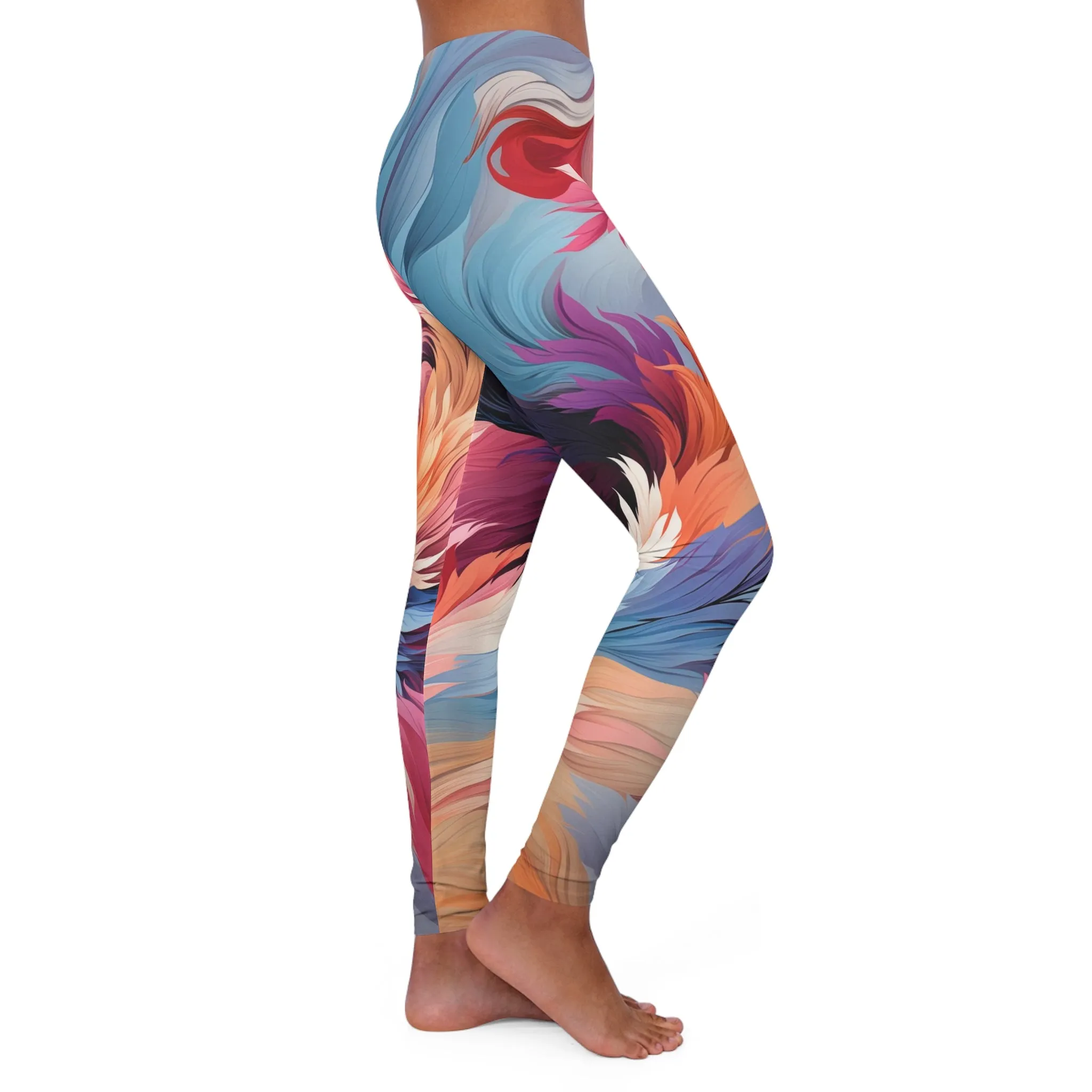 Women's Spandex Leggings - Bard Makarasana Retro Anime Abstract