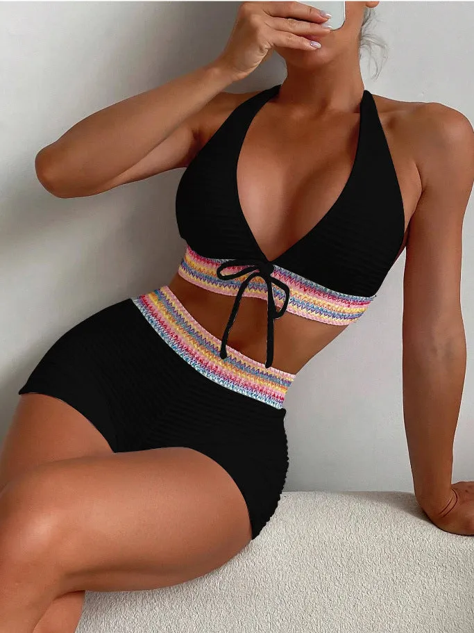 Women's Split High Waist Bikini Suit trending