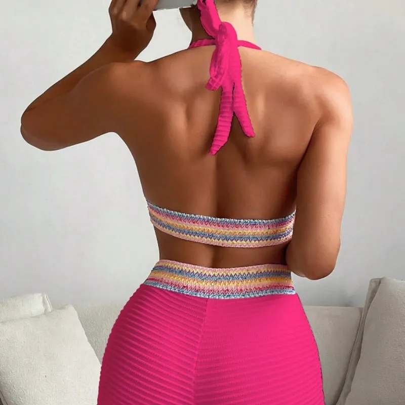 Women's Split High Waist Bikini Suit trending