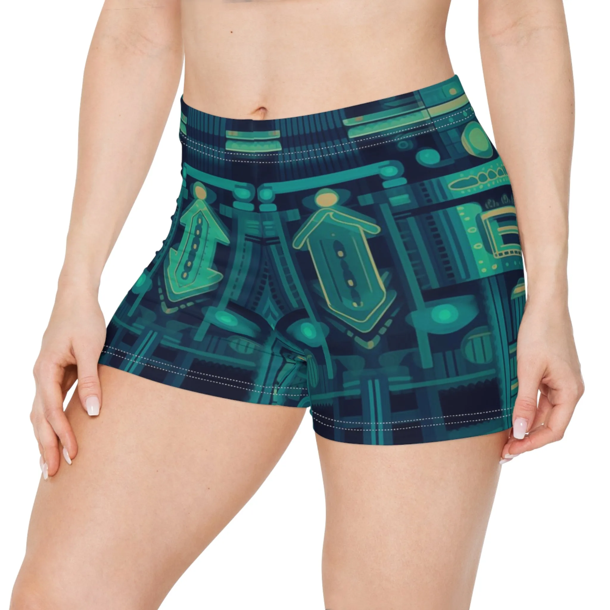 Workout Shorts - Annora Phalakasana Space Invader