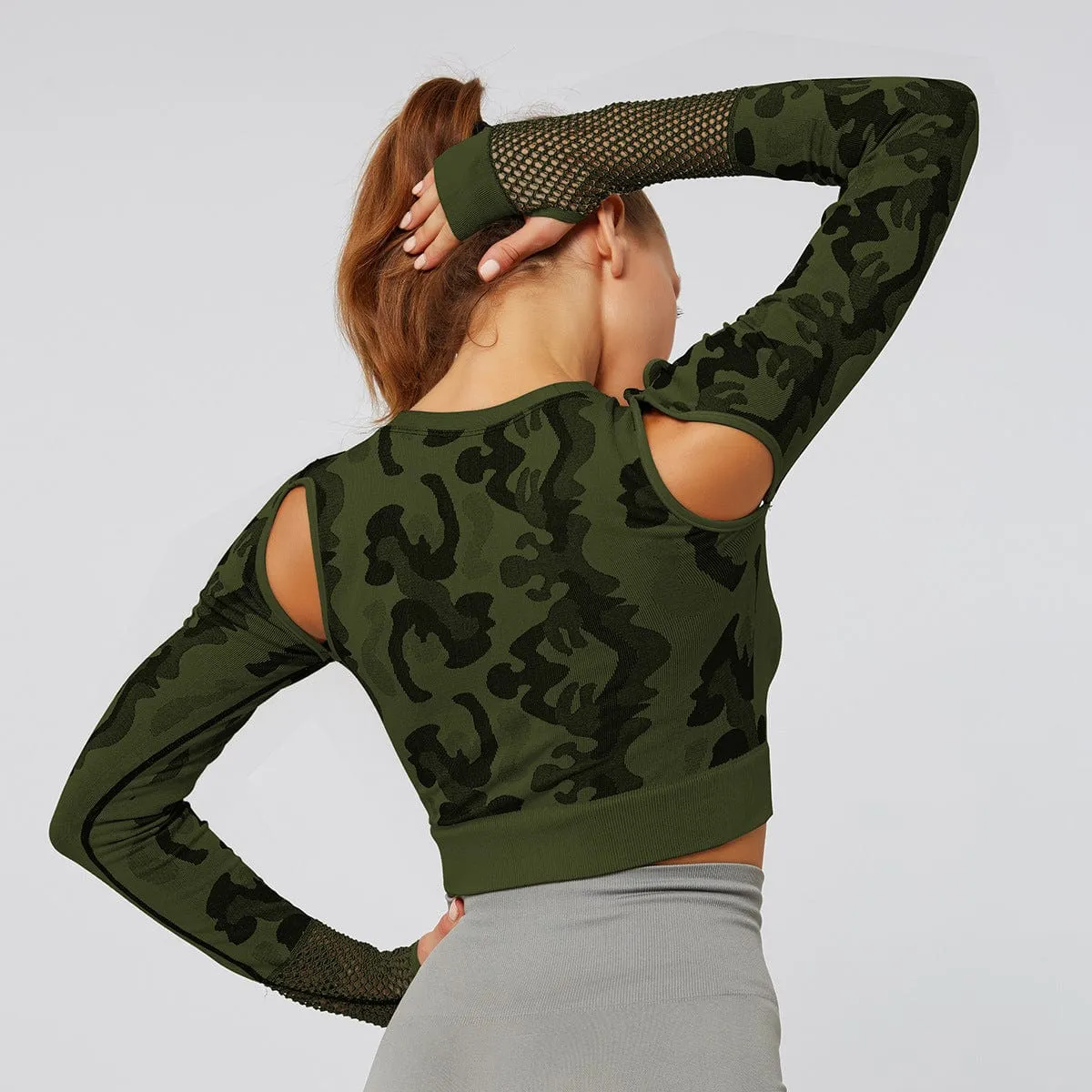 Workout Sports Crop Top Long Sleeve