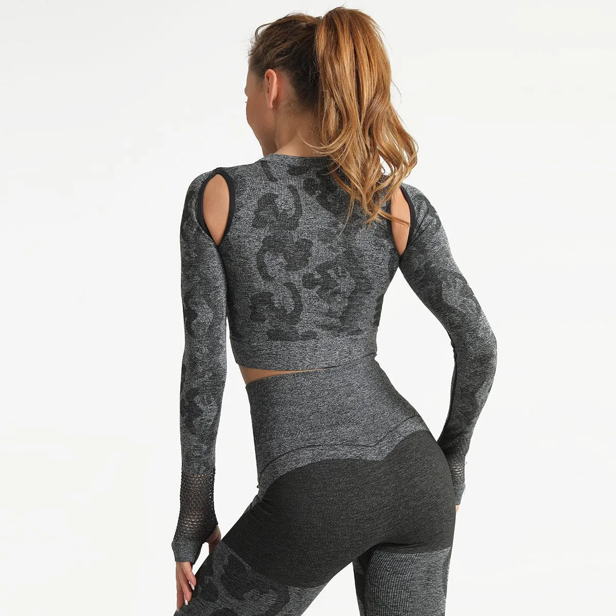 Workout Sports Crop Top Long Sleeve