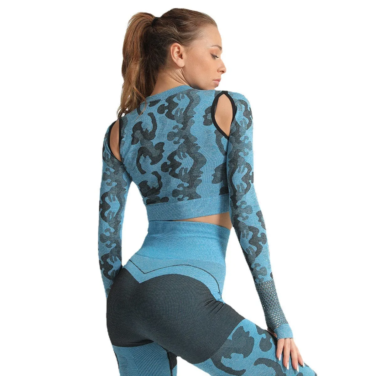 Workout Sports Crop Top Long Sleeve