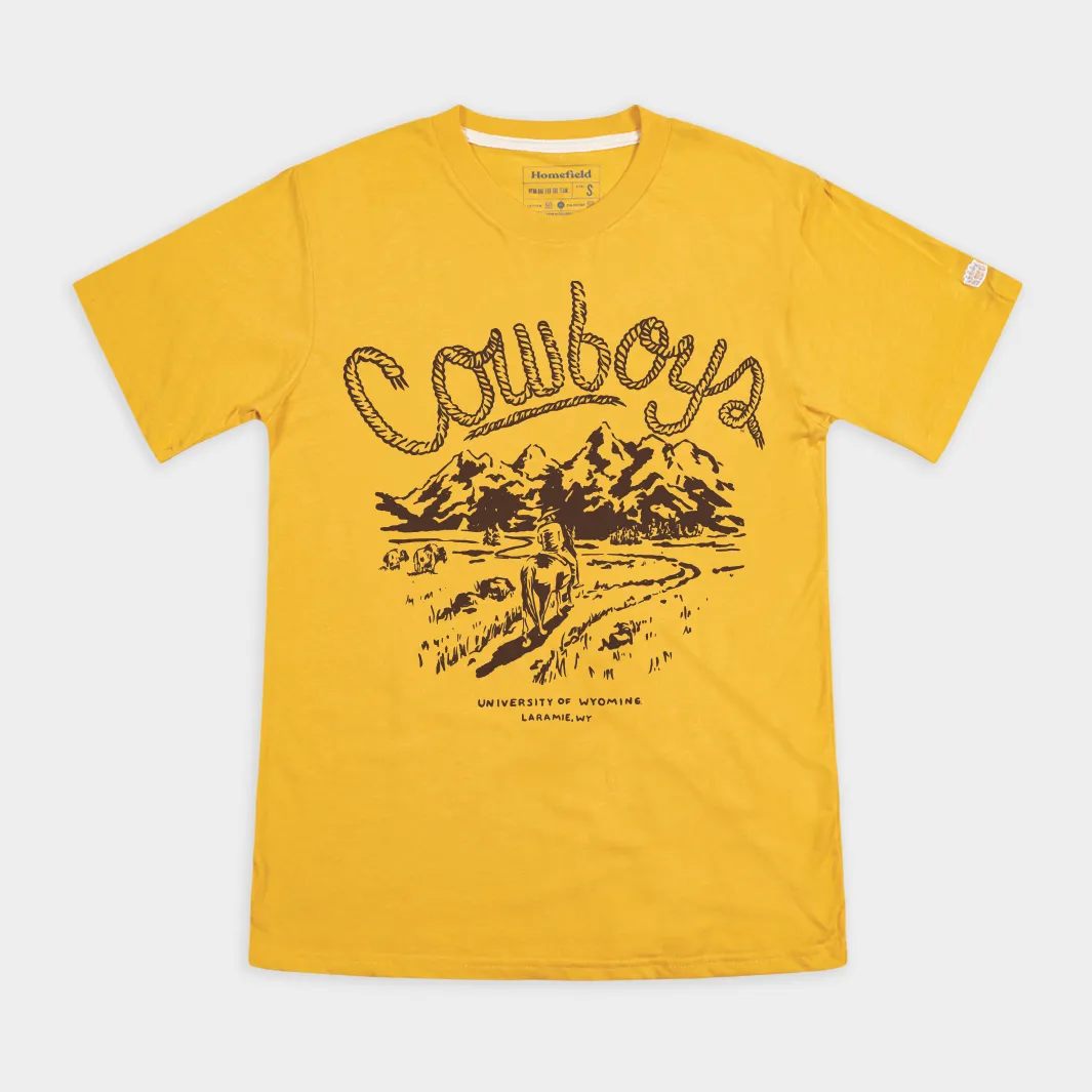 Wyoming Cowboys Lasso Vintage Illustration Tee