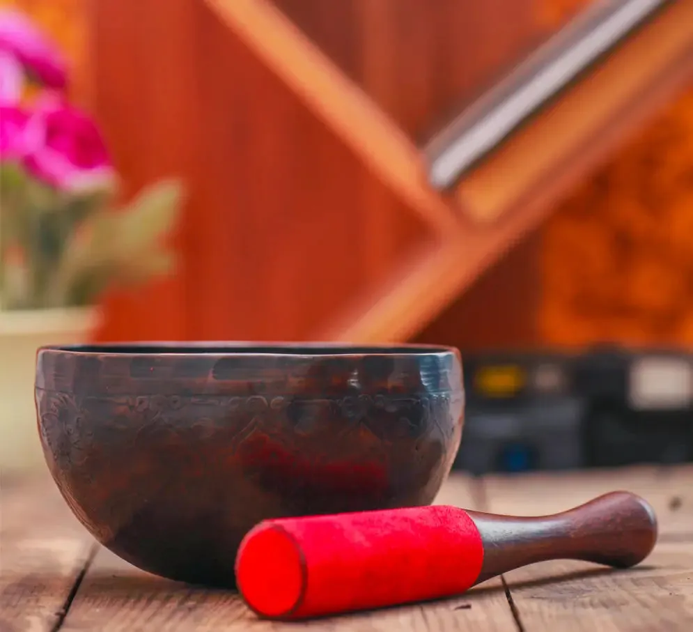 Yoga Bowl Ancient Smoky Colored Crown Chakra Healing