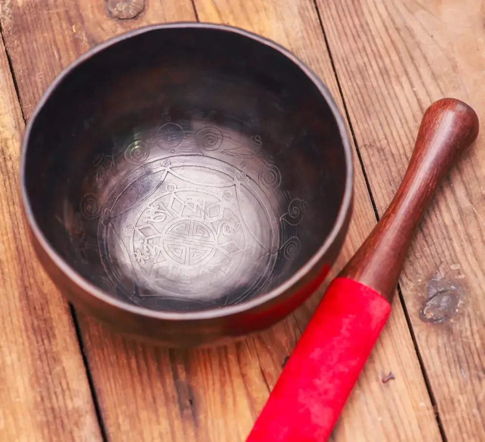 Yoga Bowl Ancient Smoky Colored Crown Chakra Healing
