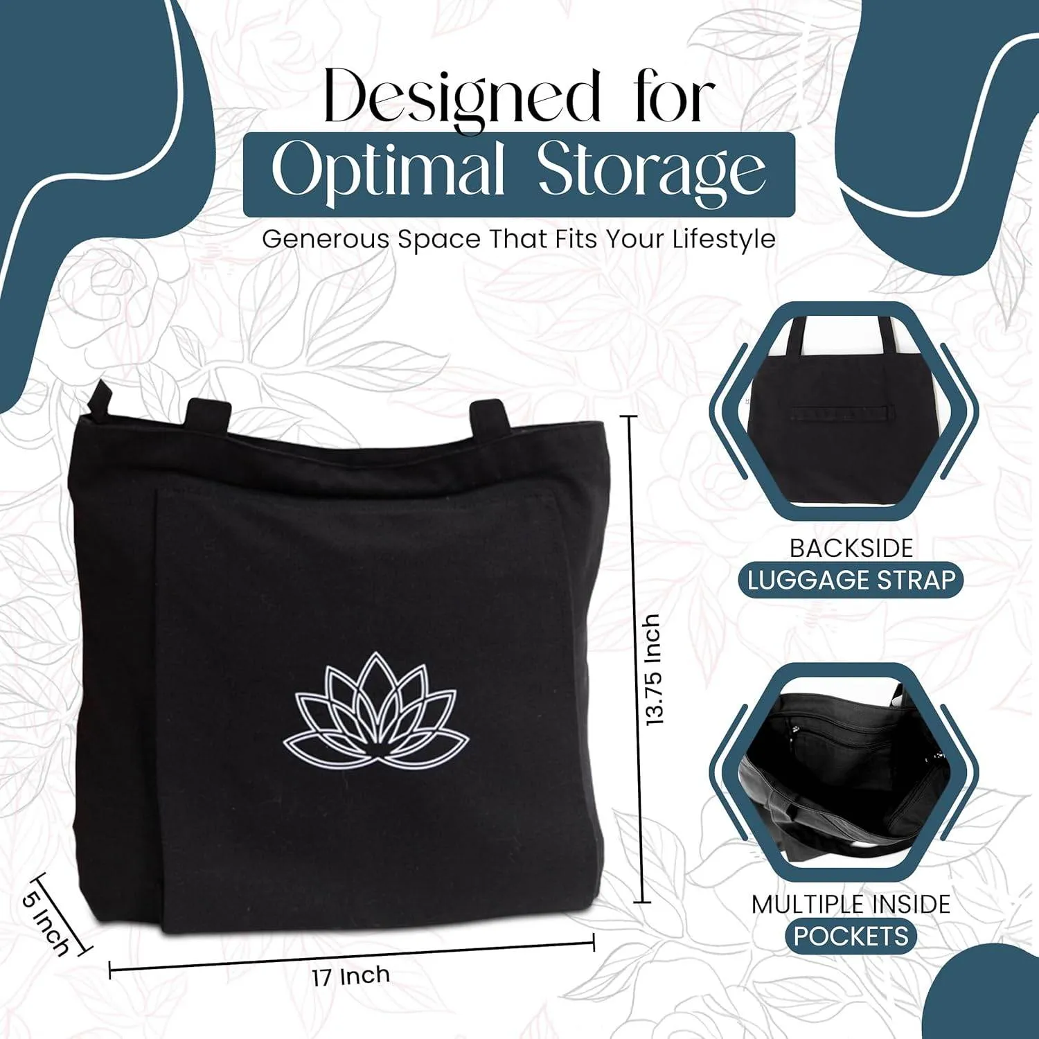 Yoga Mat Carrier - Women's Workout Bag - Gym Tote for Yoga Mat & Accessories