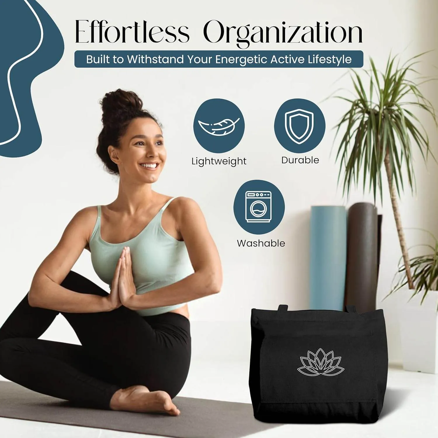 Yoga Mat Carrier - Women's Workout Bag - Gym Tote for Yoga Mat & Accessories