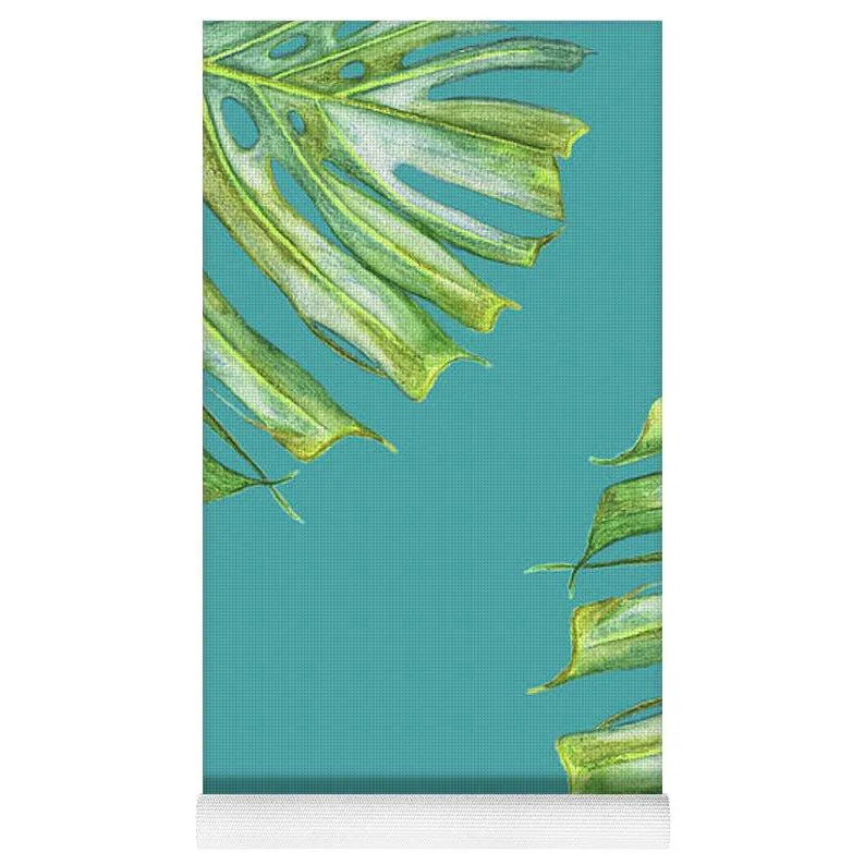 Yoga Mat: Monstera Edge Turquoise