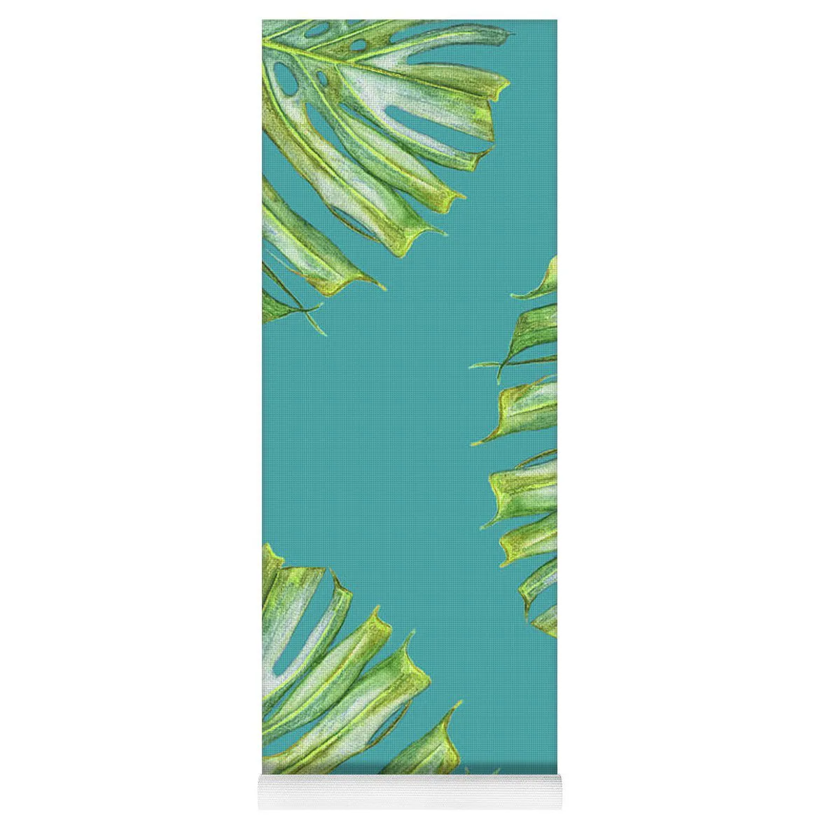 Yoga Mat: Monstera Edge Turquoise