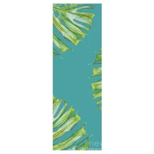 Yoga Mat: Monstera Edge Turquoise