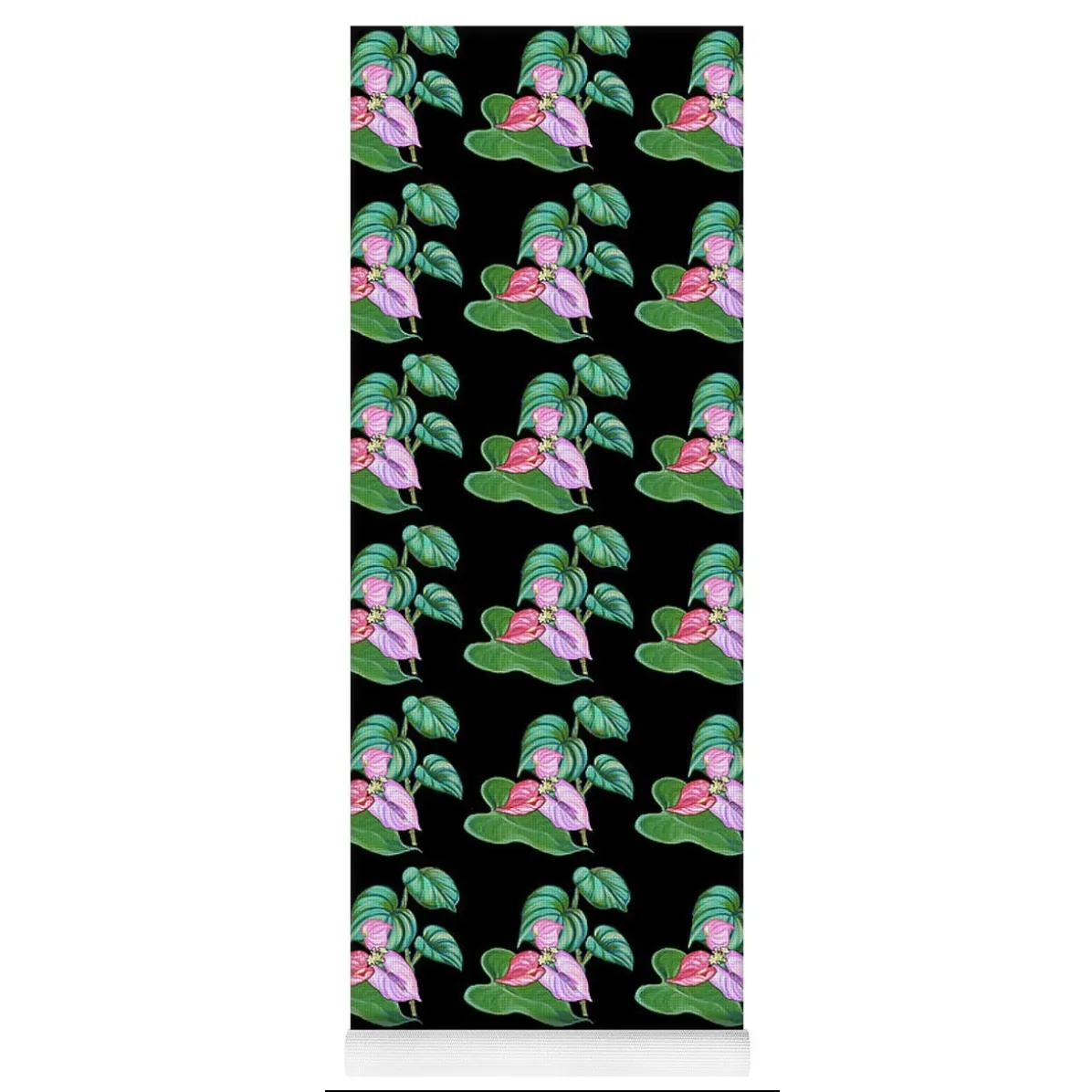 Yoga Mat: Tropical Camouflage Black