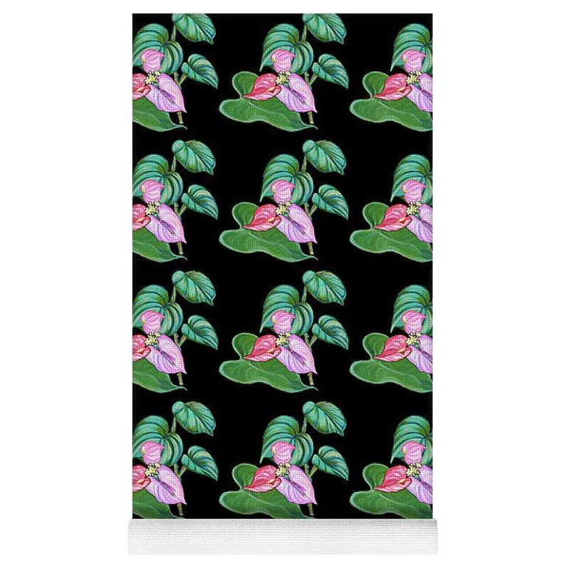 Yoga Mat: Tropical Camouflage Black