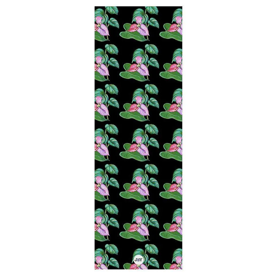 Yoga Mat: Tropical Camouflage Black