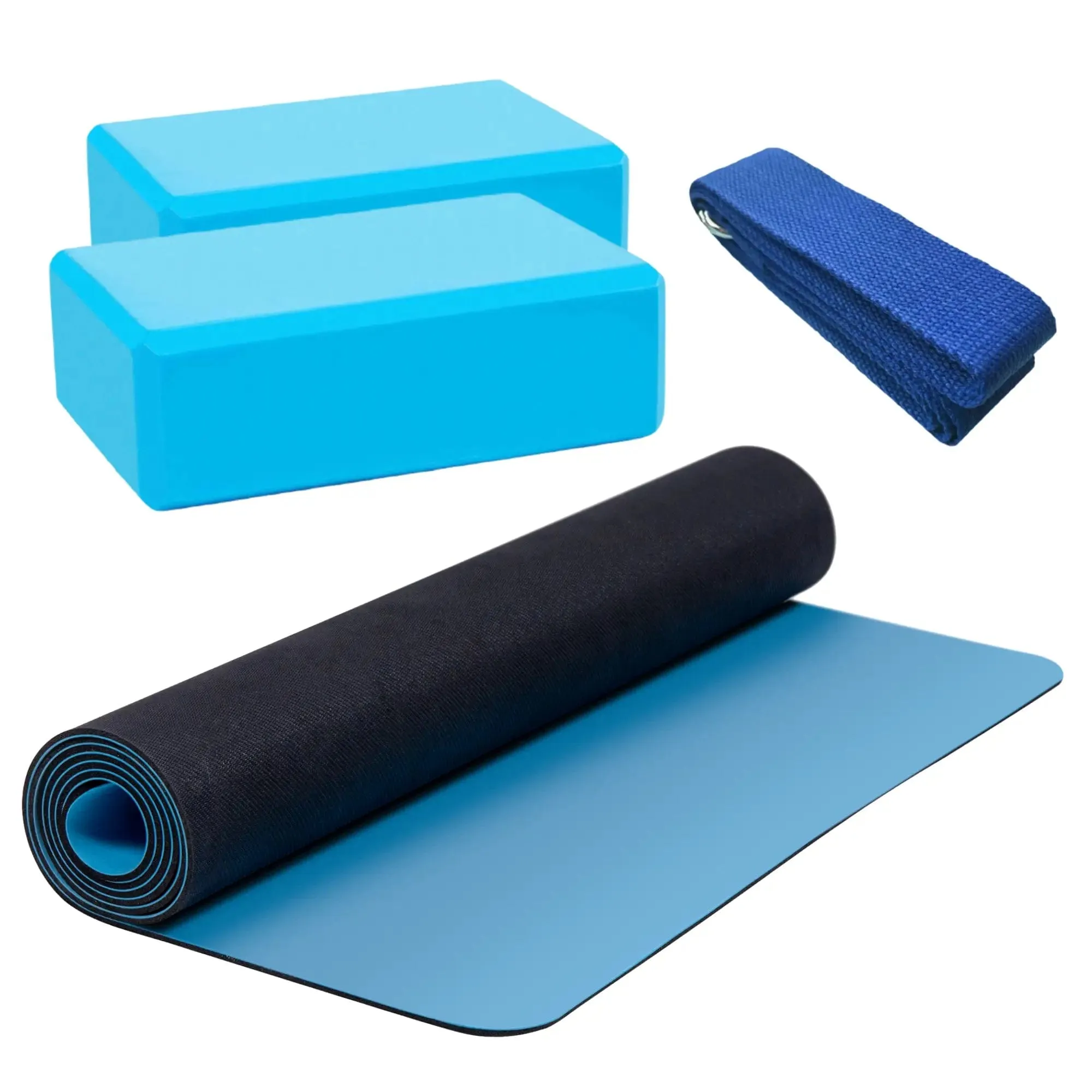 Yoga-Set (1x Yoga-Matte, 2x Block, 1x Strap)