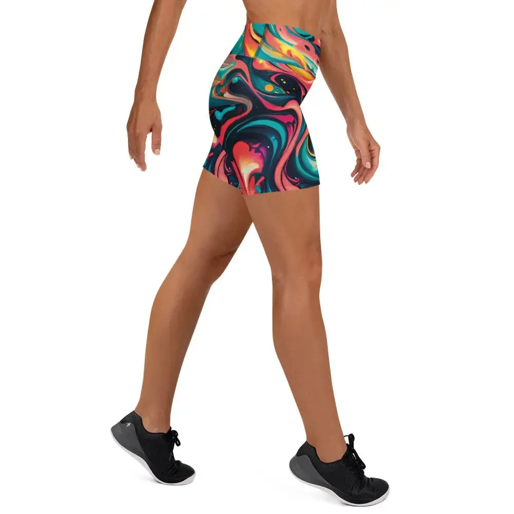 Yoga Shorts - Celestial Splash