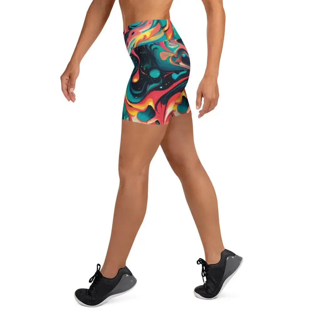 Yoga Shorts - Celestial Splash