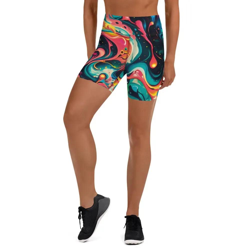 Yoga Shorts - Celestial Splash