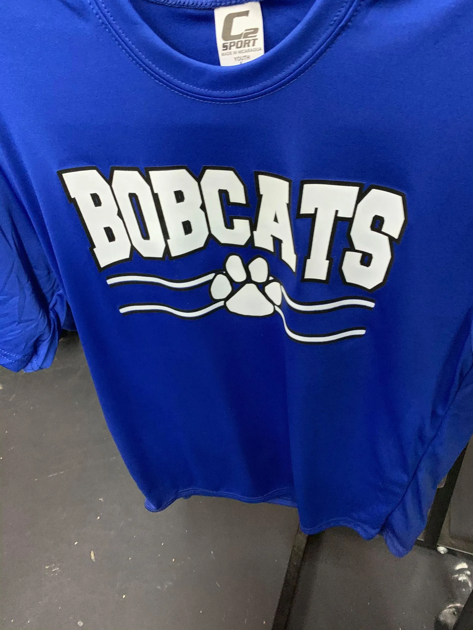 Youth Bobcats Blue Dry Fit